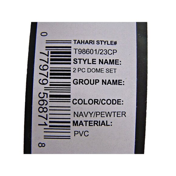 NEW Tahari Womens Navy/Pewter Travel Dome Cosmetic Case Make Up Bag Zip Closure - Picture 3 of 10